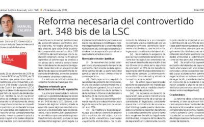 Reforma necesaria del controvertido art. 348 bis de la LSC